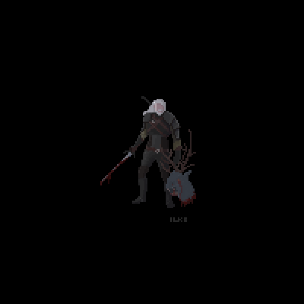 Witcher gif. Пиксельный Ведьмак 3. Witcher 3 Pixel Art. Ведьмак пиксель арт. Ведьмак 16 бит