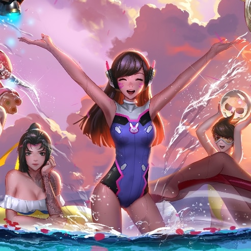 Overwatch Pool Party (animated)