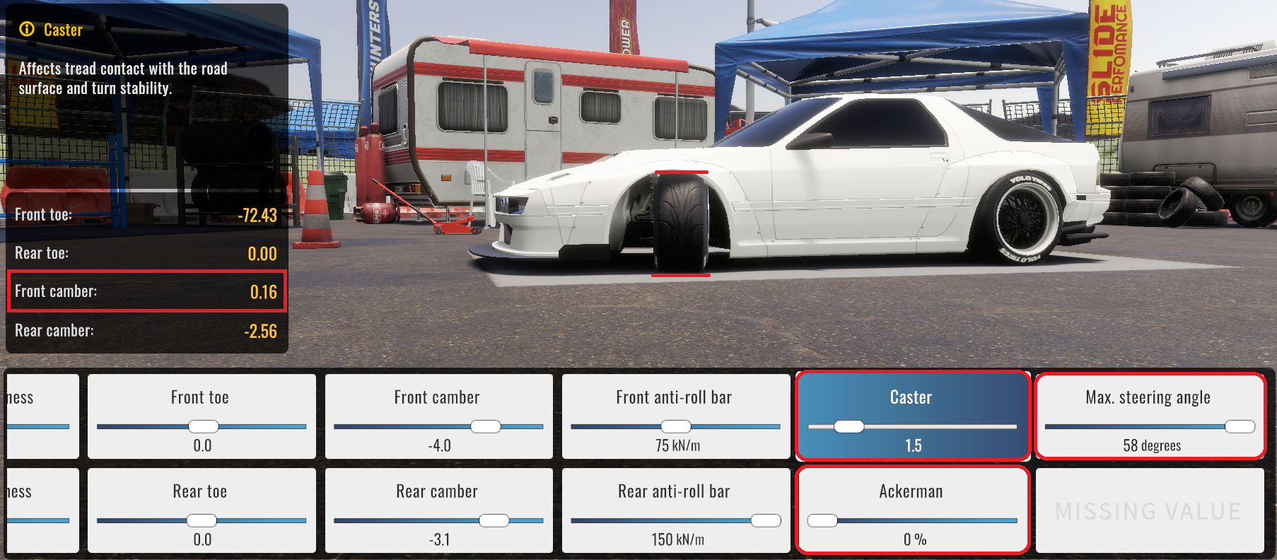 How to get to the Tuning Settings in CarX Drift Racing 2 Mobile 