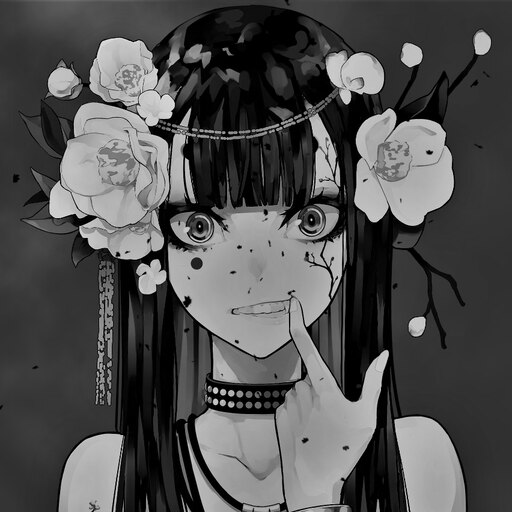 Black and White Anime Girl