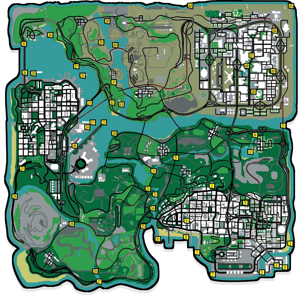 GTA San Andreas: Mapa e localização das 50 ferraduras colecionáveis -  Millenium