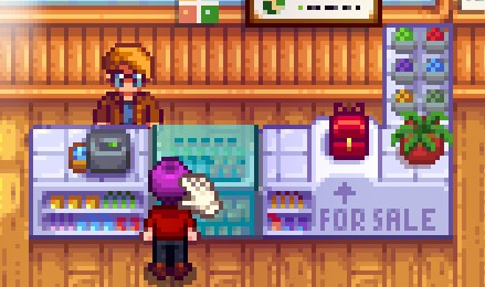 Stardew Valley Blobfish eating pizza with a junimo by