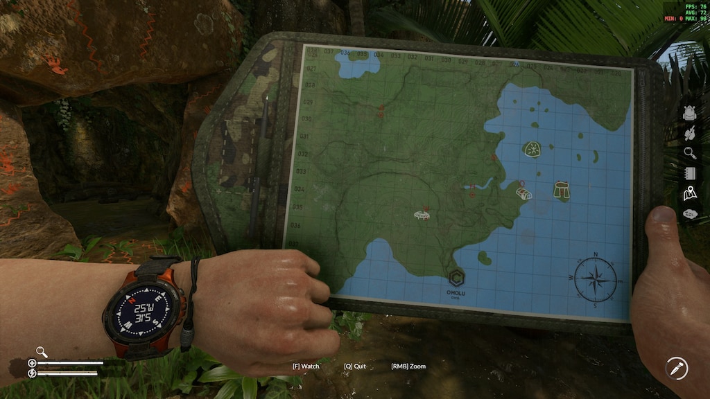 Steam Community Screenshot Map 3 Gps Map Locations For The Lab And Quarters Lambda1 Ceramonial Island Gun 4 Grappling Hook Island Looks Like A Cave Man