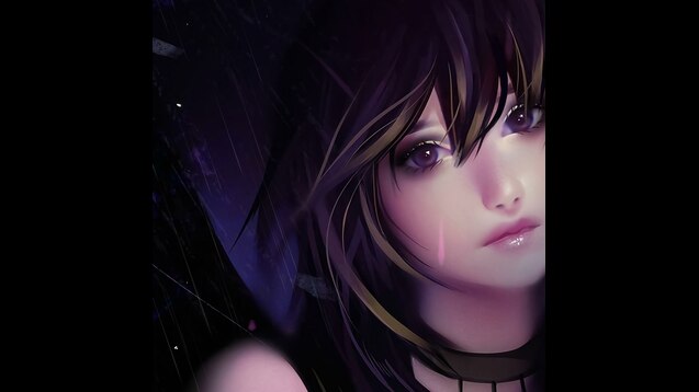 Sad Anime Girl in the Rain