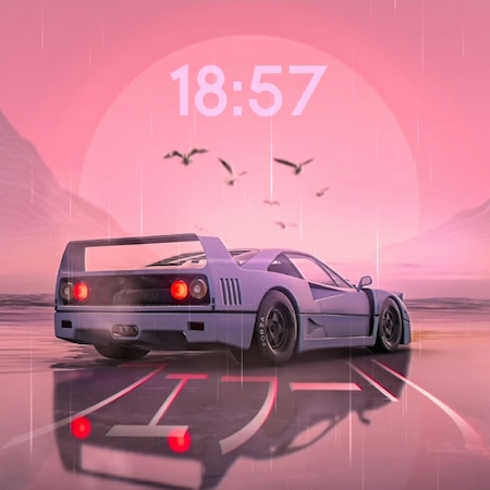 Cyberpunk Pink Car Live Wallpaper - free download