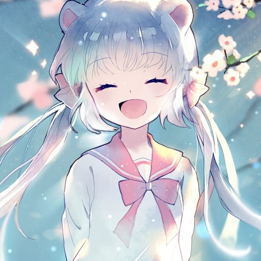 Steam Workshop::anime-girl-happy-face-twintails-aqua-hair-cherry-blossom- anime-20928