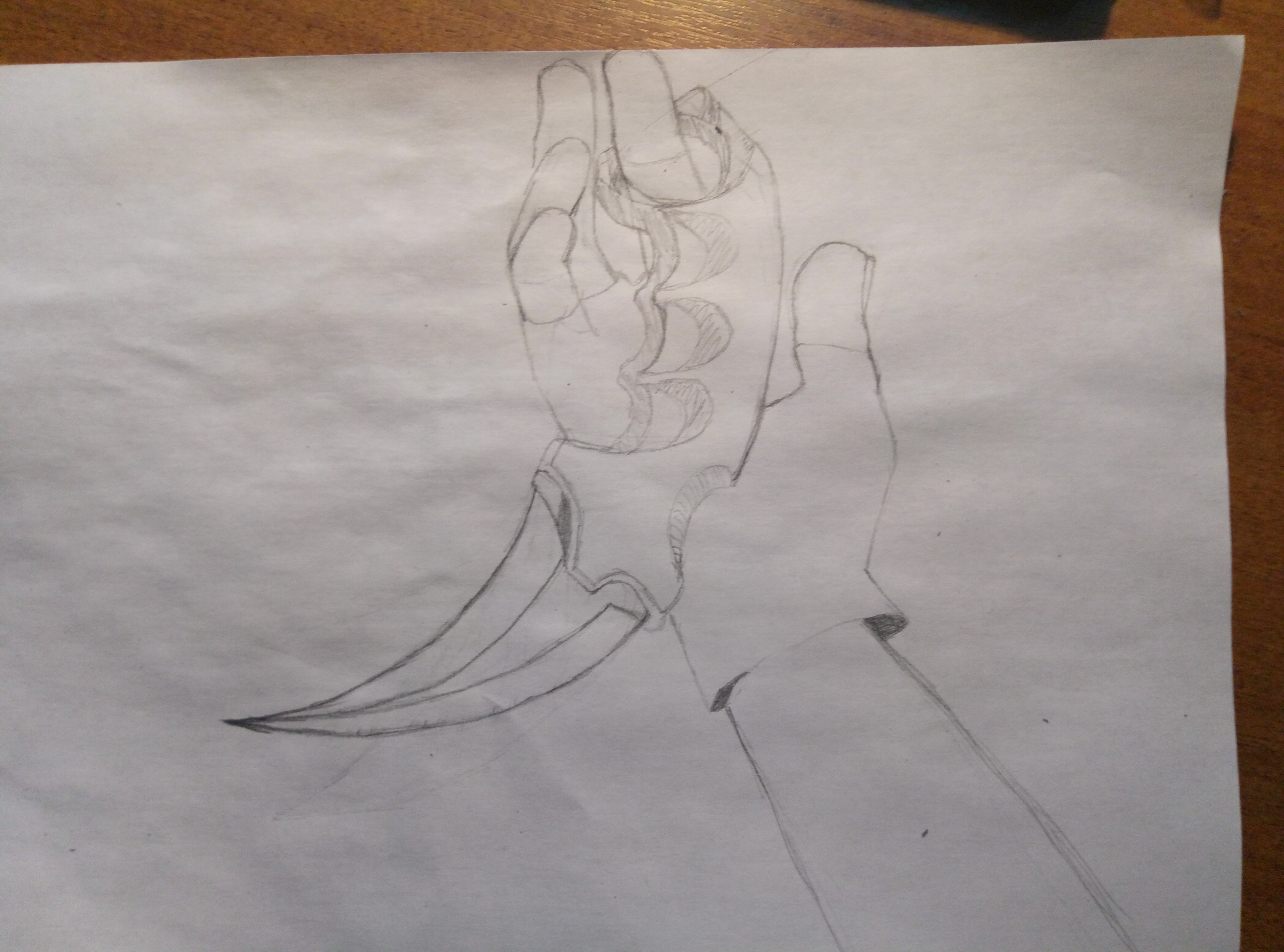 Как нарисовать керамбит поэтапно карандашом легко и красиво для начинающих