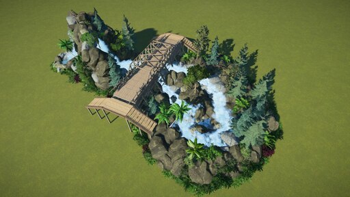 Steam Workshop XM Path Bridge Over Splash Waterfall