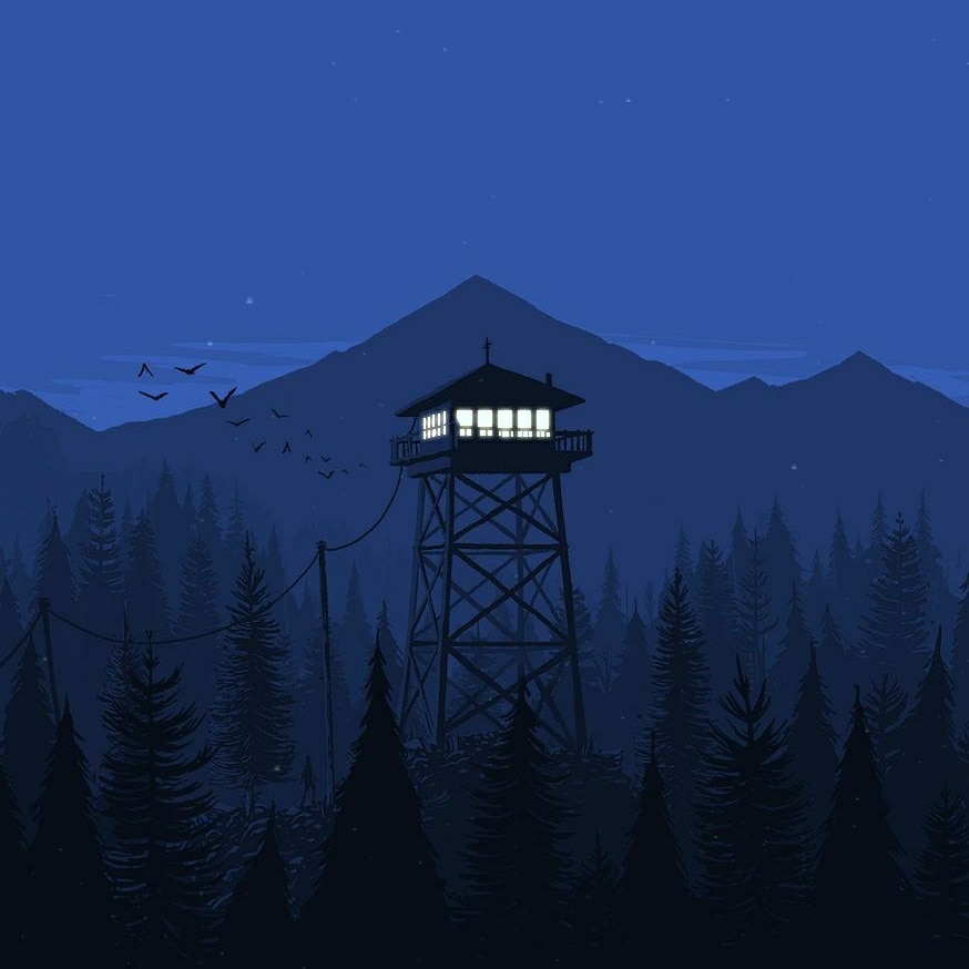 Ночь вышка двое. Firewatch. Инди игра Firewatch. Firewatch фон. Firewatch 4к.