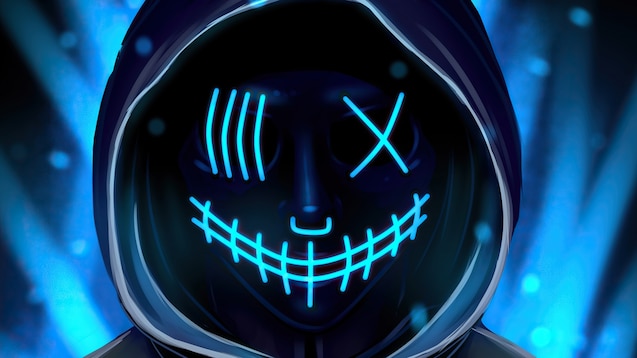 Stor mængde velordnet Engager Steam Workshop::Cyberpunk : Blue Neon Mask 4K - Audio Responsive
