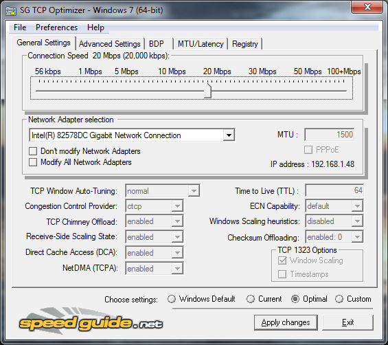 Tutorial Tcp Optimizer Windows Vista