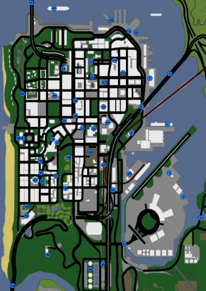 GTA San Andreas: Mapa com a localização das 100 pichações do jogo -  Millenium