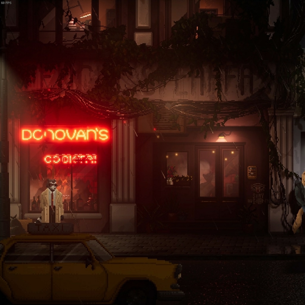 Night Rainy Pixel Street (Backbone)