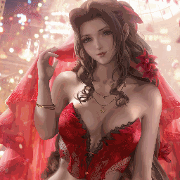 [R18] Sakimi Chan Final Fantasy VII Aerith Red Gown Lingery X-Ray Animated
