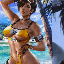 [R18] Logan Cure Overwatch Summer Tracer X-Ray Animated WALLPAPER