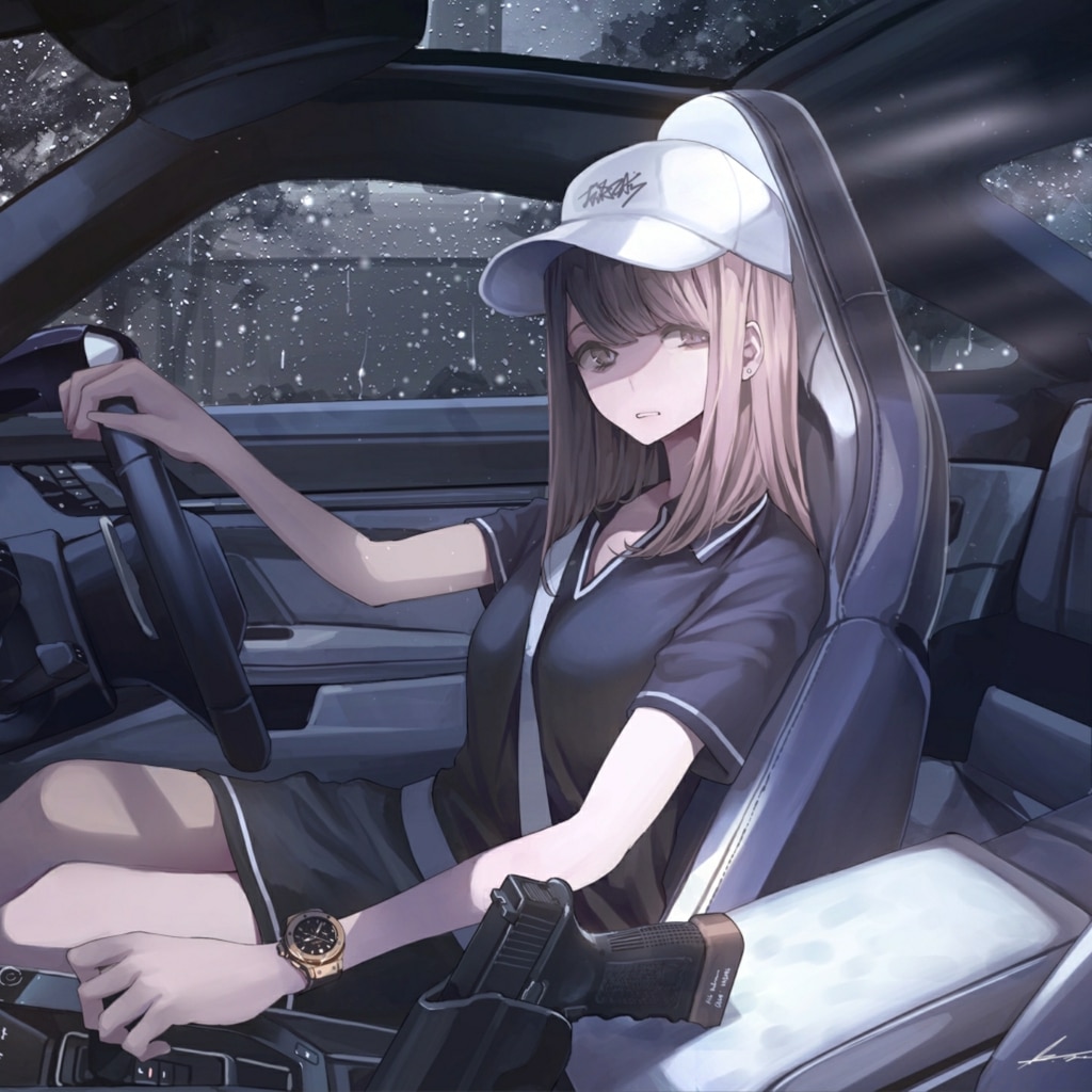 anime-girl-car-snow