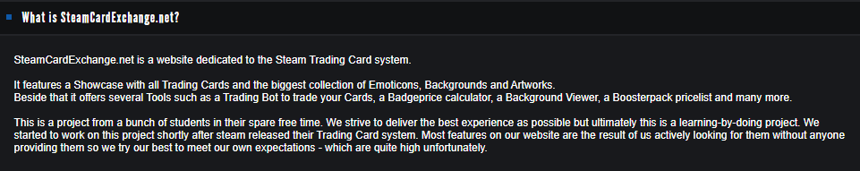 Steam Card Exchange :: Background
