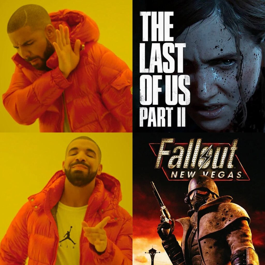 New Vegas > Fallout 4, Drakeposting