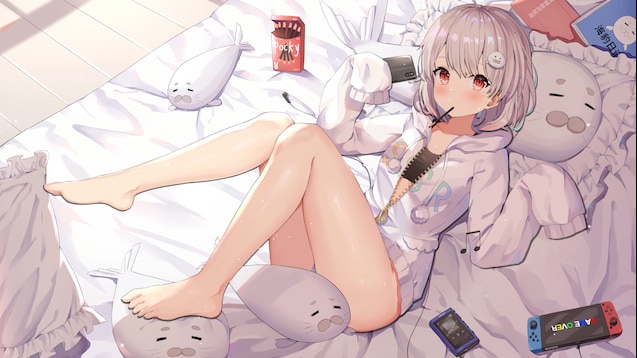 Steam Workshop::Anime Girl on Bed (60 fps) (1920x1080)