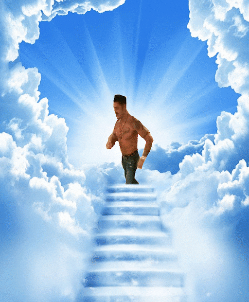 Человек уходит в небо. Люди на небесах. Лестница к Богу. Лестница жизни.