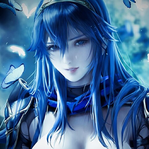 lucina (fire emblem) 1girl blue hair solo blue eyes tiara weapon
