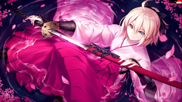 Steam Workshop::Anime Girl in Kimono with Sword (60 fps) (1920x1080)