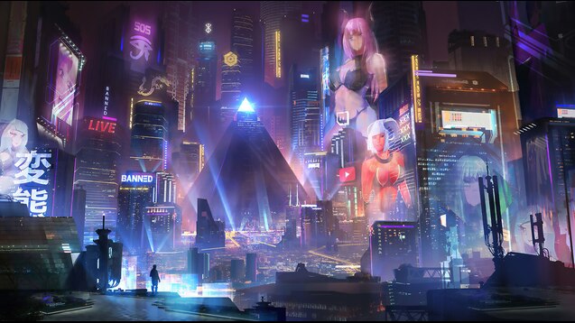 Steam Workshop::Night City under the rain - Cyberpunk 2077 - 1080