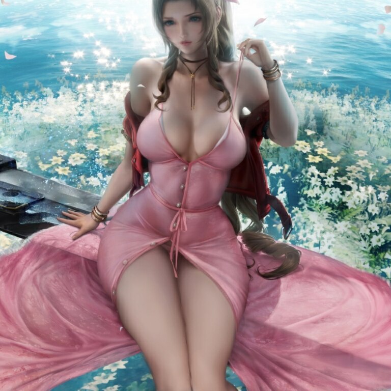 Aerith / Final Fantasy VII Remake / Sakimichan / X-Ray+18