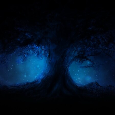 Dark Tree Blue orbs