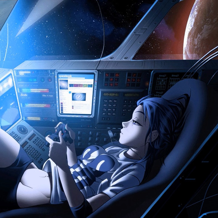 Gaming Girl In Space