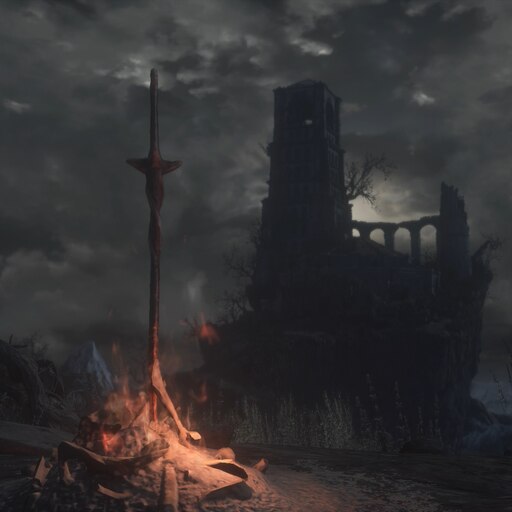 Dark souls on sale bonfire wallpaper