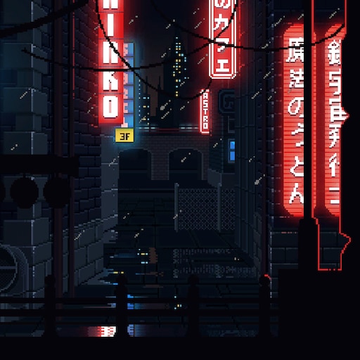 Cyberpunk pixel city фото 72