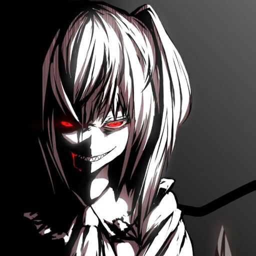 anime girl evil smile