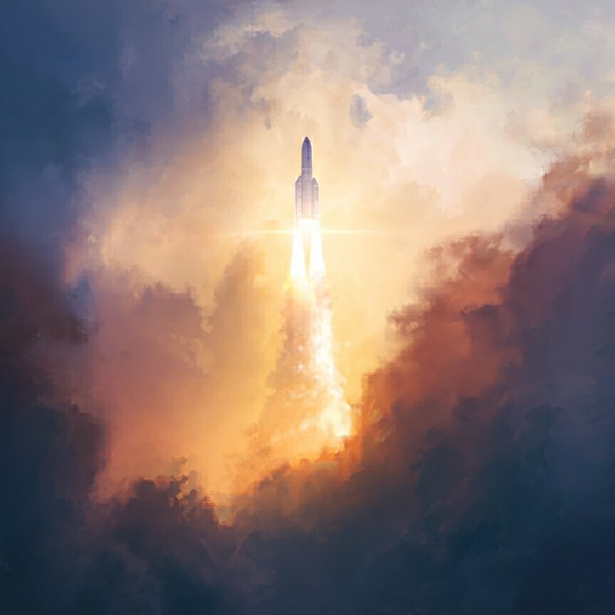 Rocket & Clouds (Customisable) (based on Ariane 5 by Sylvain Sarrailh) - 3440 x 1440 - Eien Version