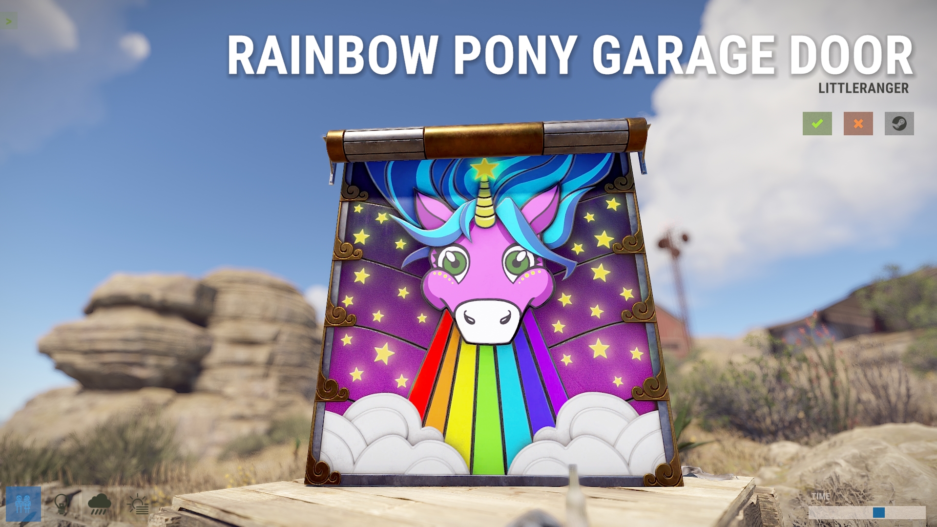 Rainbow Pony Garage Door thumbnail 2