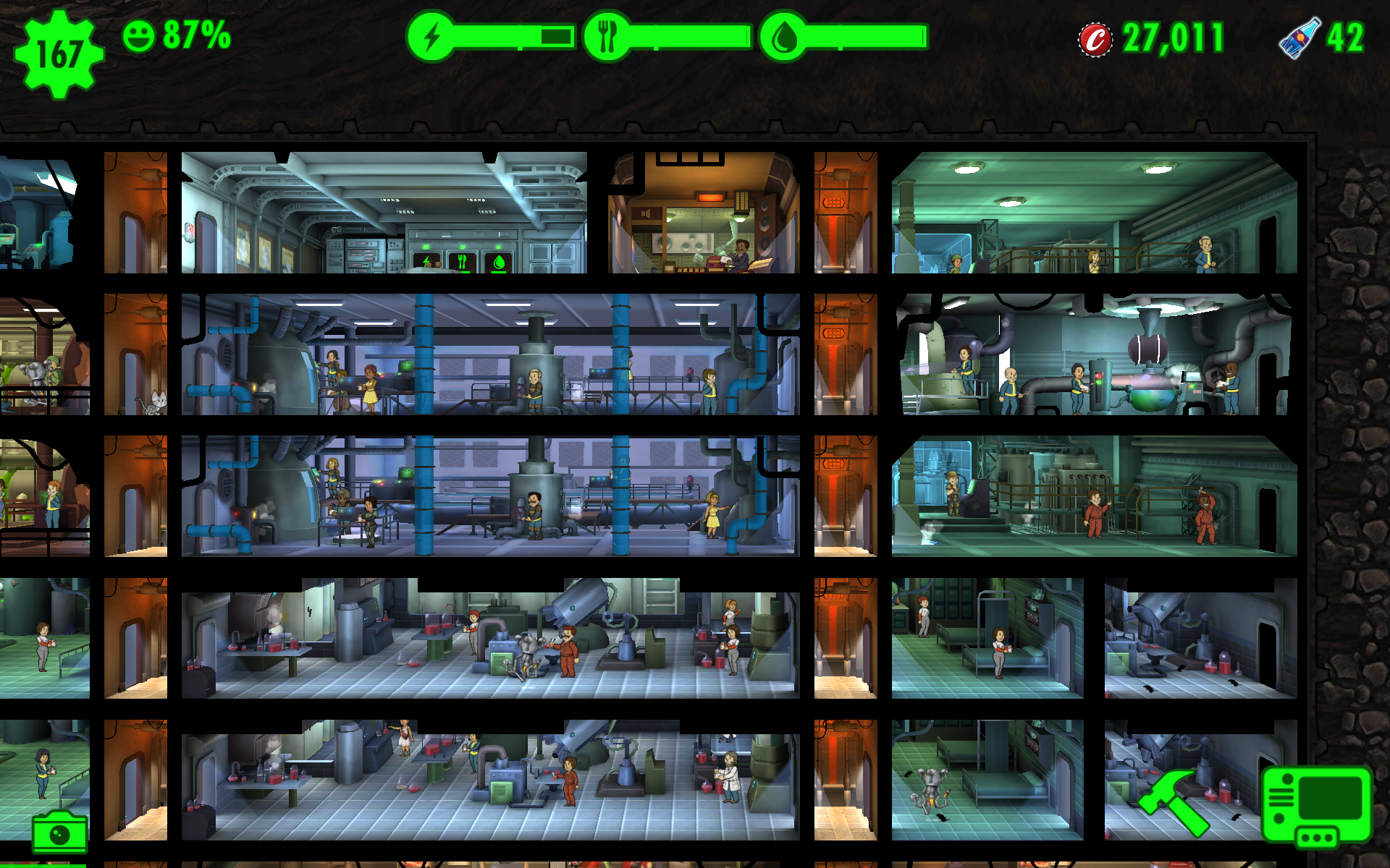 Можливі варіанти об'єднання кімнат в Fallout Shelter