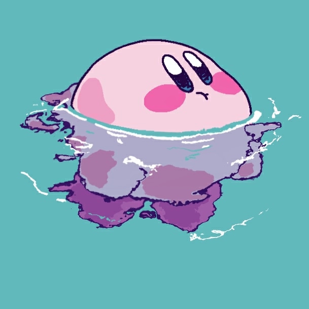 Kirby Floating in Water