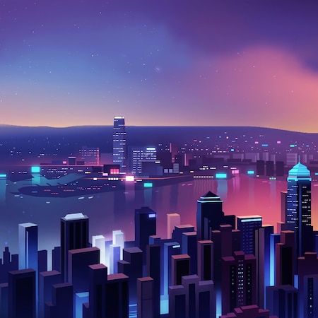 Neon Skyline [4K] | Wallpapers HDV