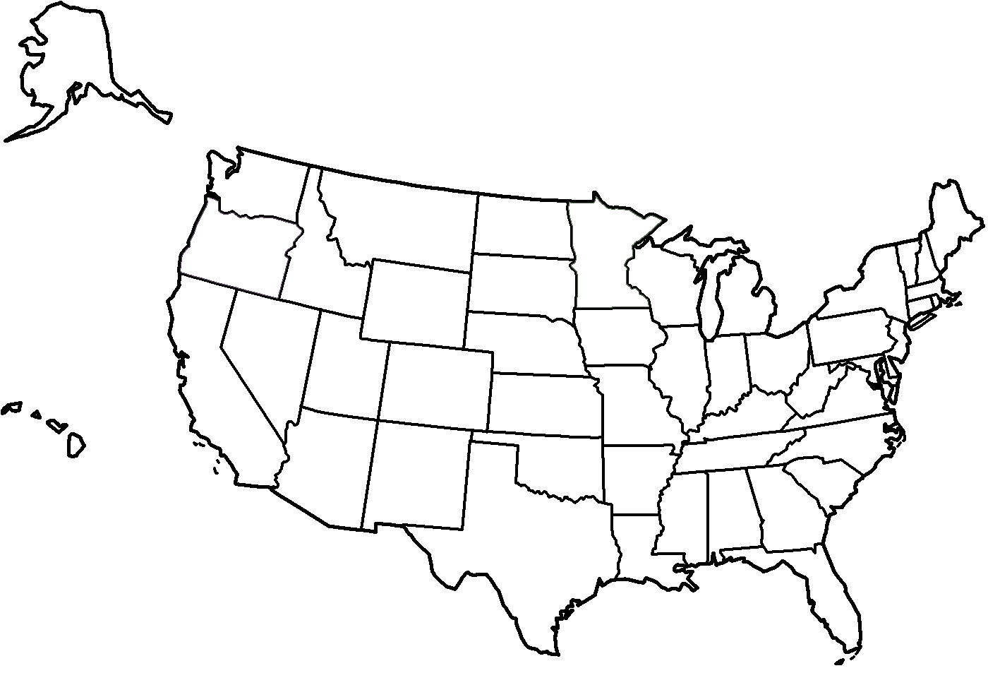 Соединенные штаты америки в конце 19 в контурная карта