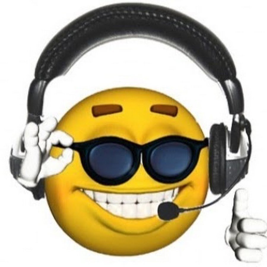 Смайлик в наушниках картинки