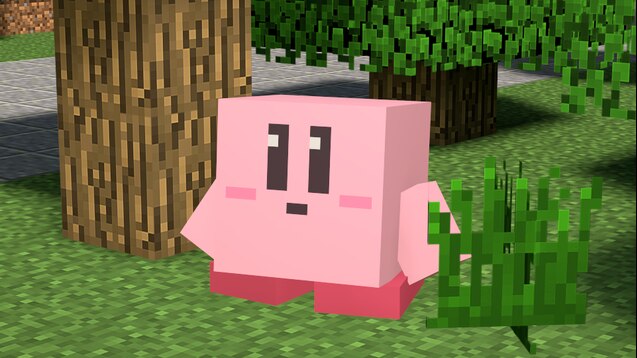 Playing as MINECRAFT KIRBY in Kirby and the Forgotten Land is FANTASTIC!!  (Cute Kirby mod) 