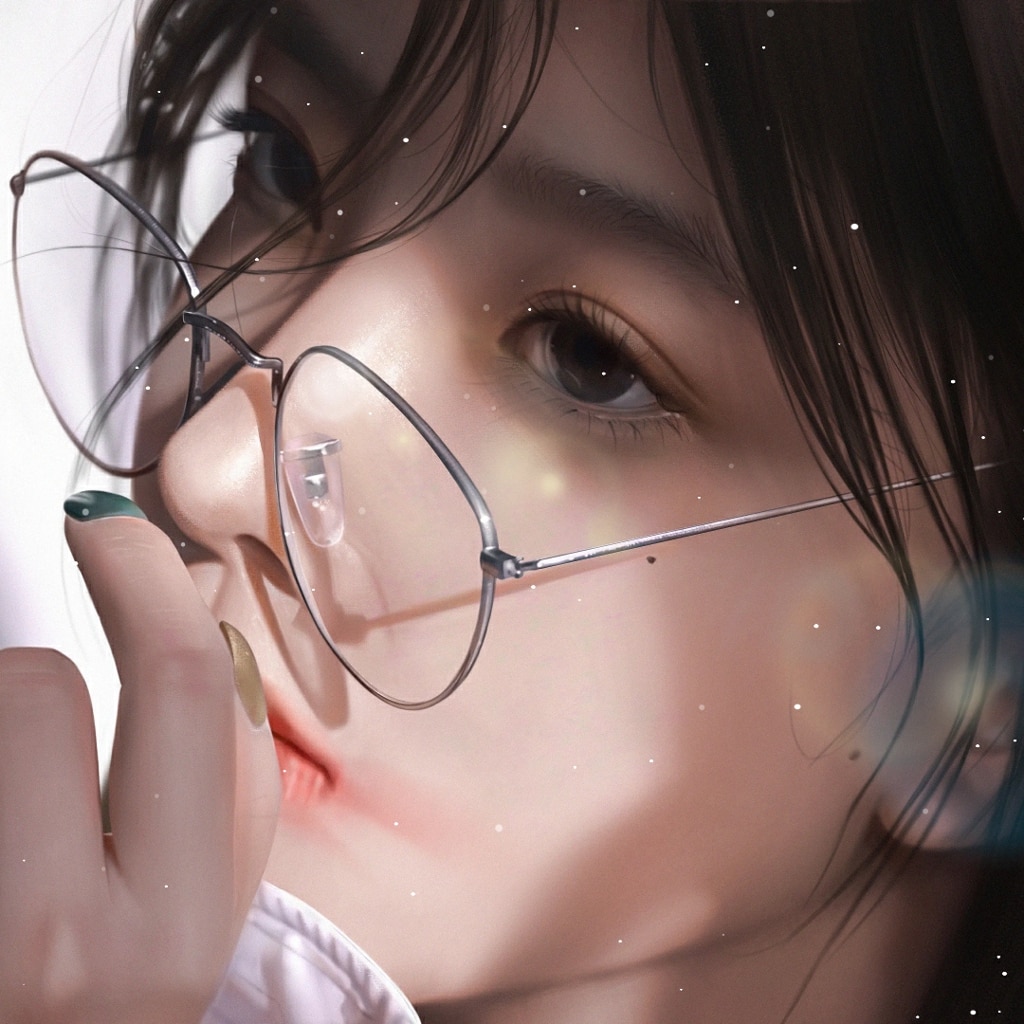 glasses with good look girl