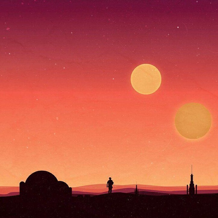 wars sunset star atooine
