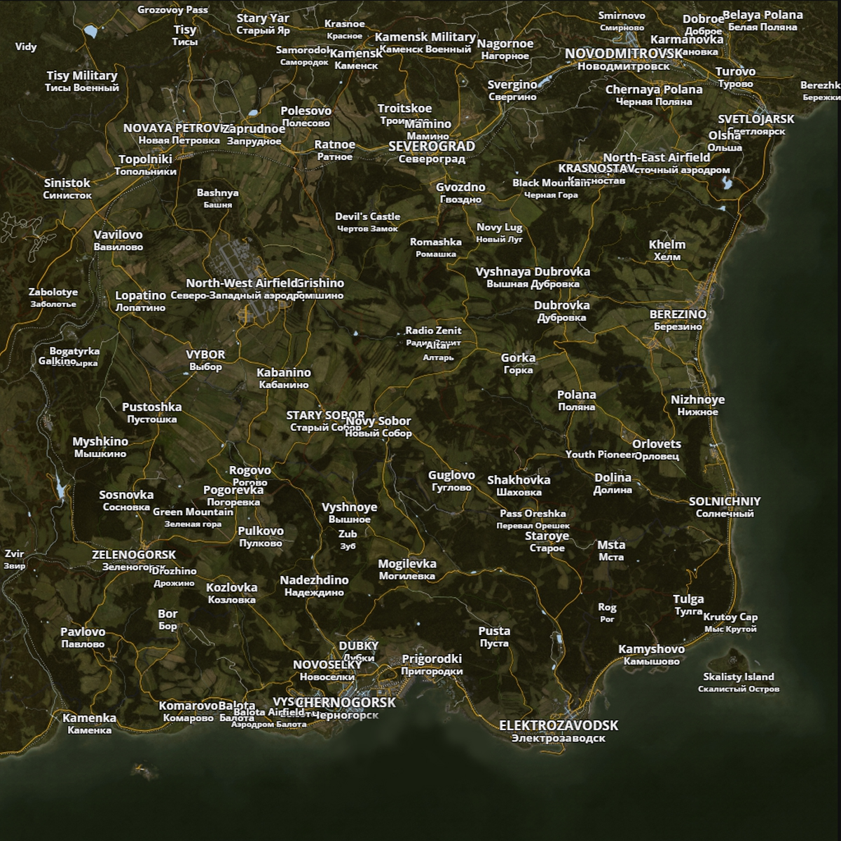 Карта dayz 1.19 черноруссии