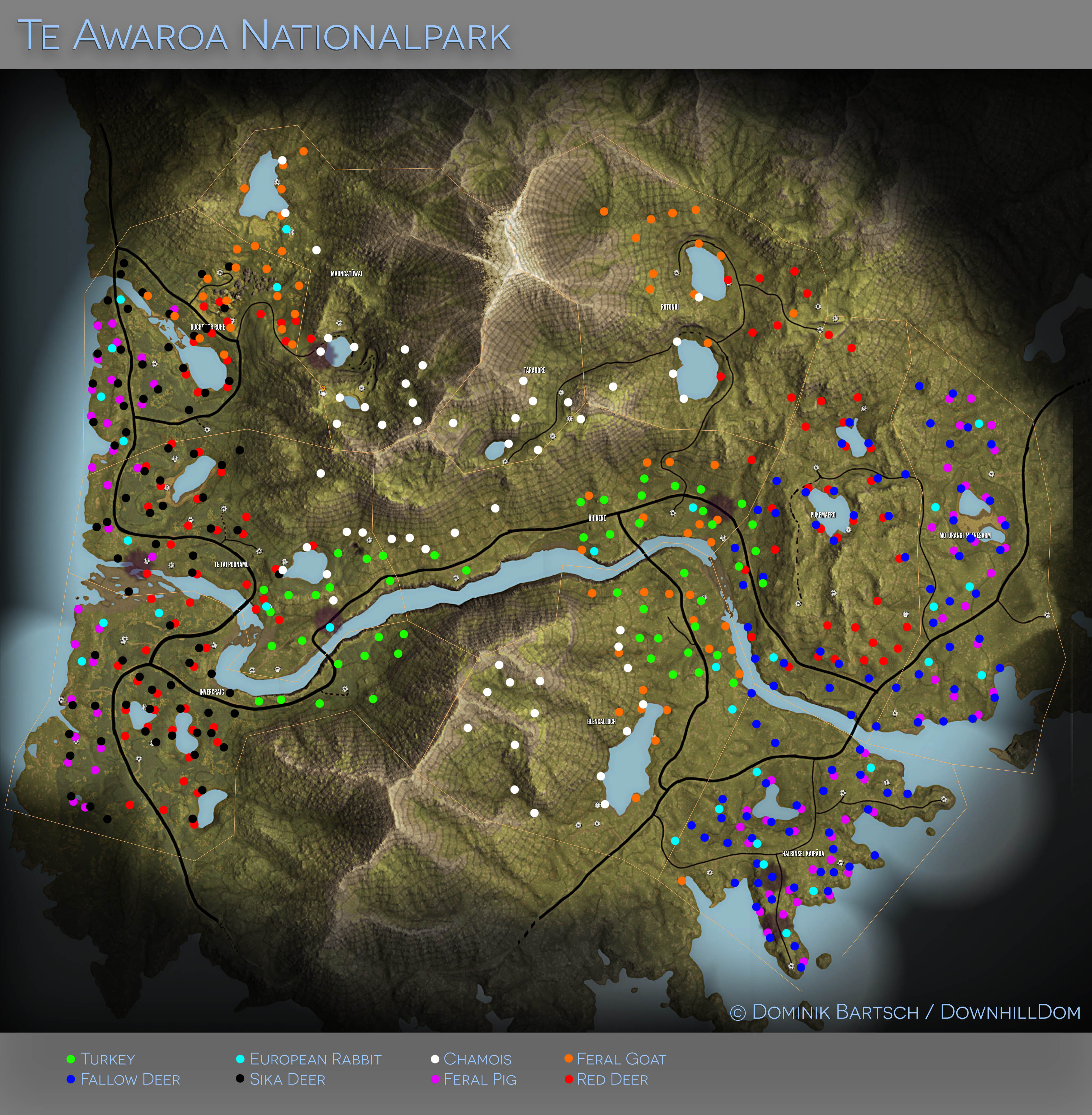 Steam Community Guide New Animal Location Maps Hi Res Te Awaroa Update