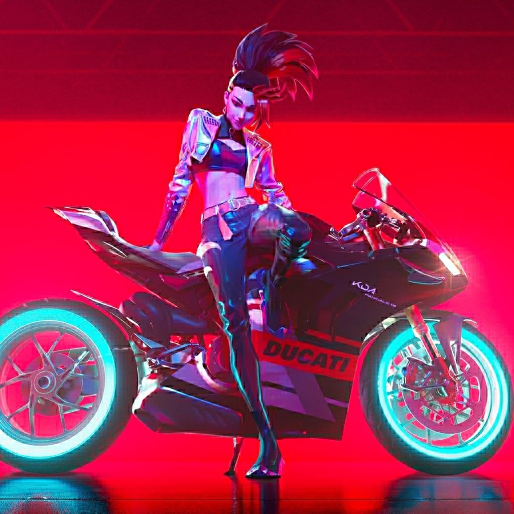 AKALI ALL OUT Motorcycle Animated