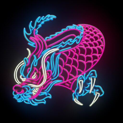 Неоновый китайский дракон