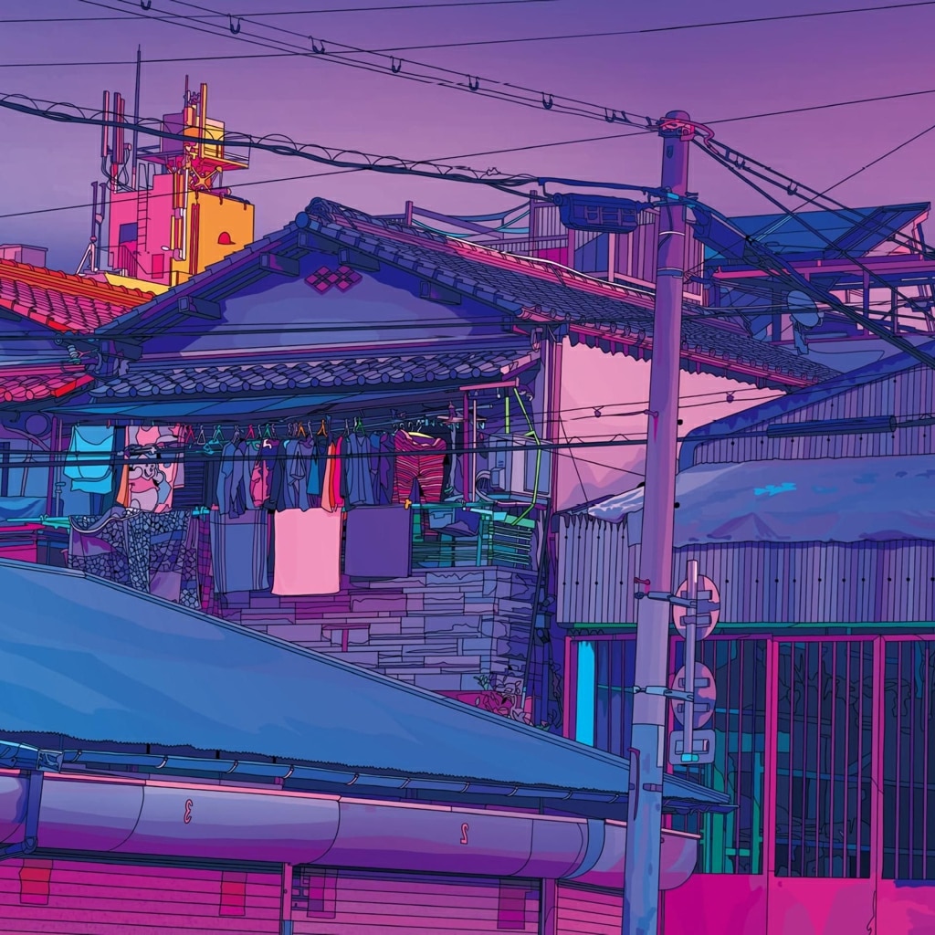 Glitchy cat on Tokyo building
