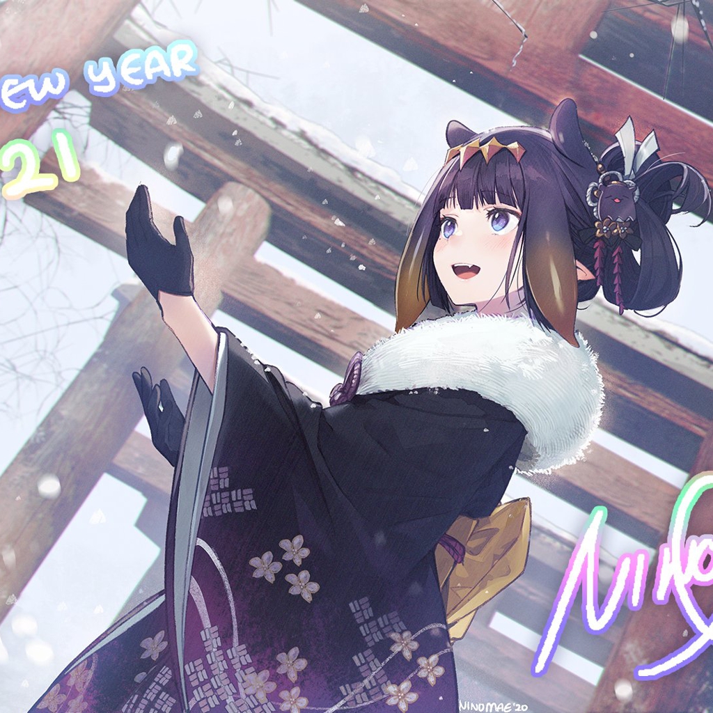 Мастерская Steam::Ninomae Ina'nis - Happy New Year Wallpaper Animated