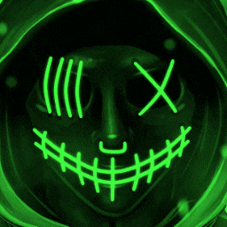 Cyberpunk : Green Neon Mask 4K - Audio Responsive
